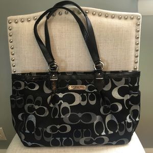 Black/Silver Coach Tote Bag 👜